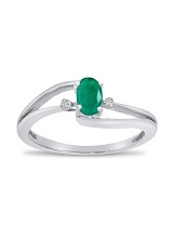 gorgeous white gold oval emerald gemstone birthstone baby ring